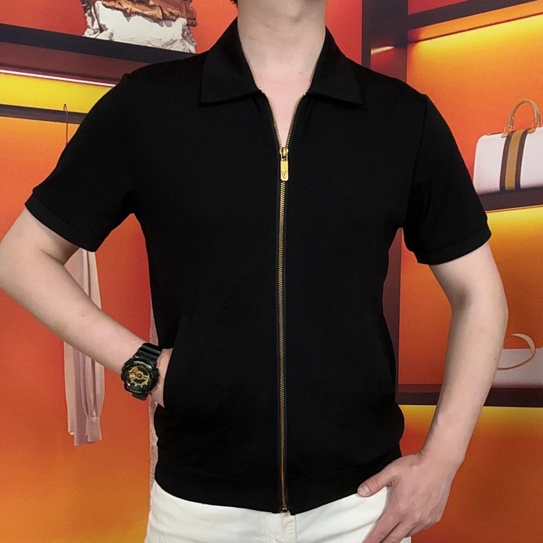 绅度欧品【顺丰包邮】夏季男士高品质翻领短袖百搭休闲纯色半袖3772