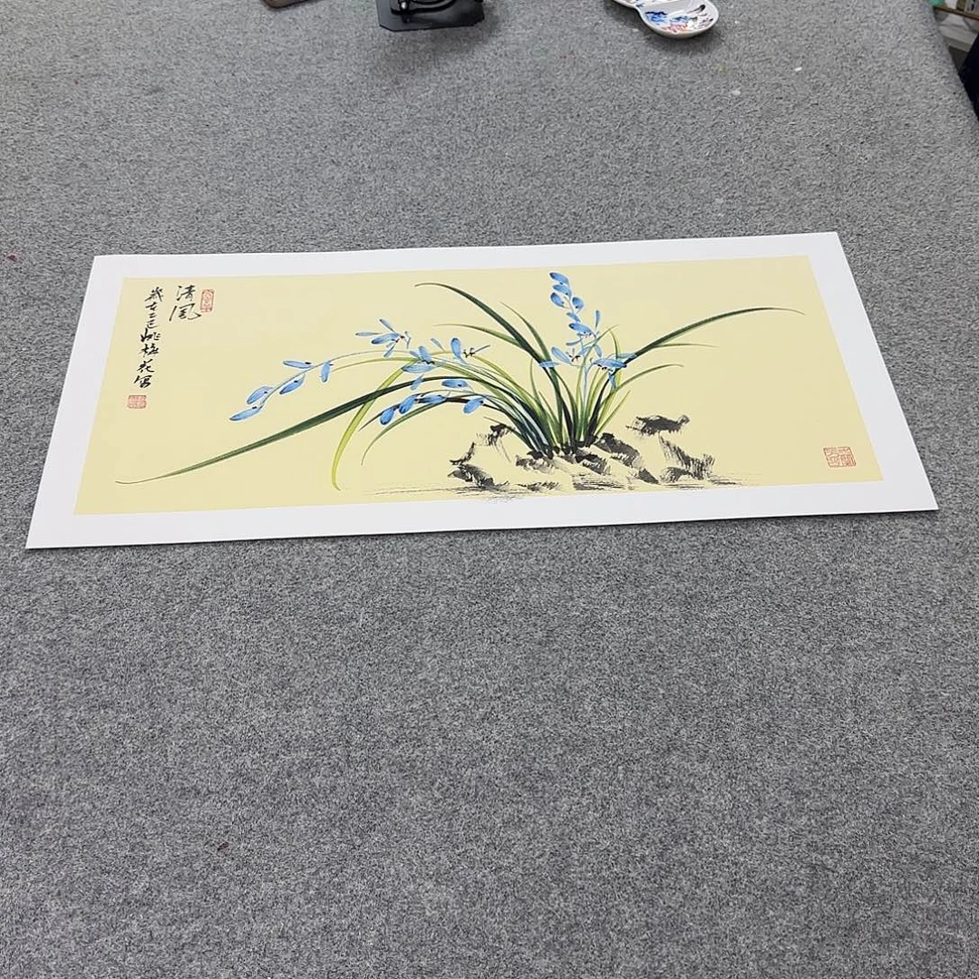 国画国画立体兰花作品
