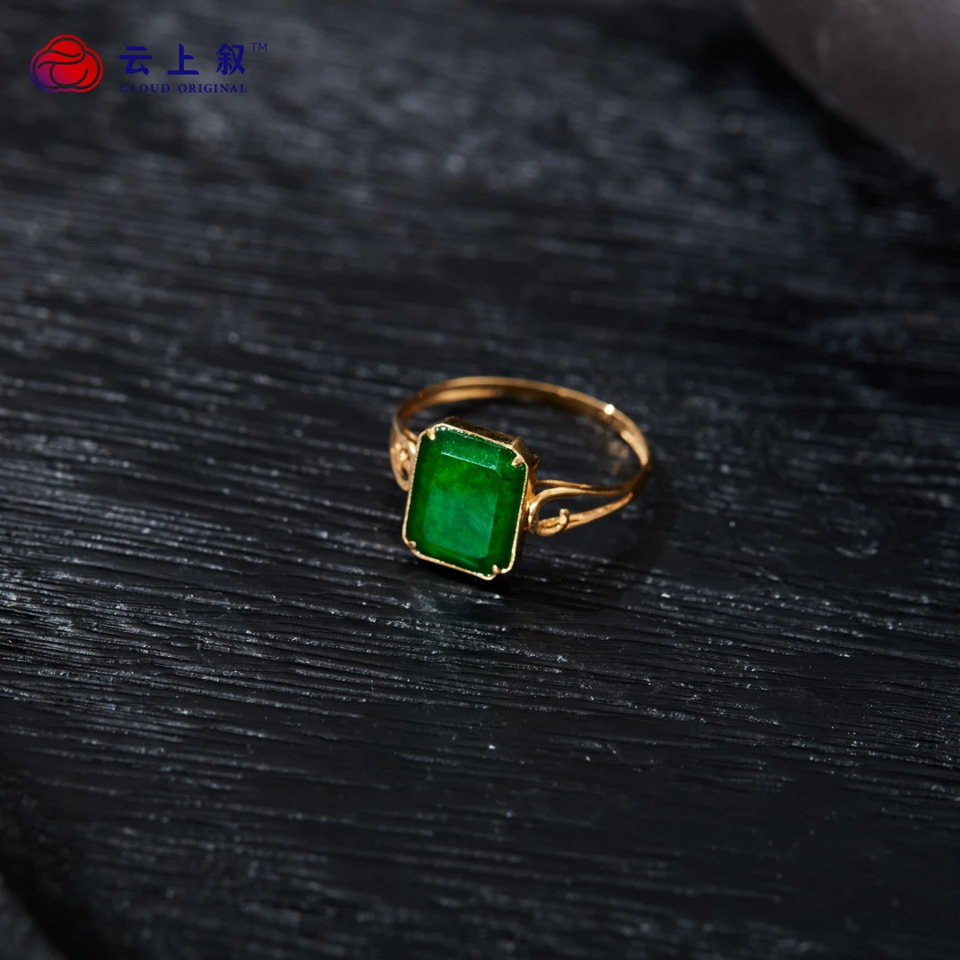 【云上叙】2 QJD05000002 18K金镶嵌翡翠戒指-10x8mm-多样性发一件