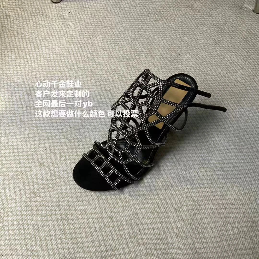 【顶版】欧美风时尚细跟漏脚趾凉鞋优雅设计感小众宴会高跟女鞋