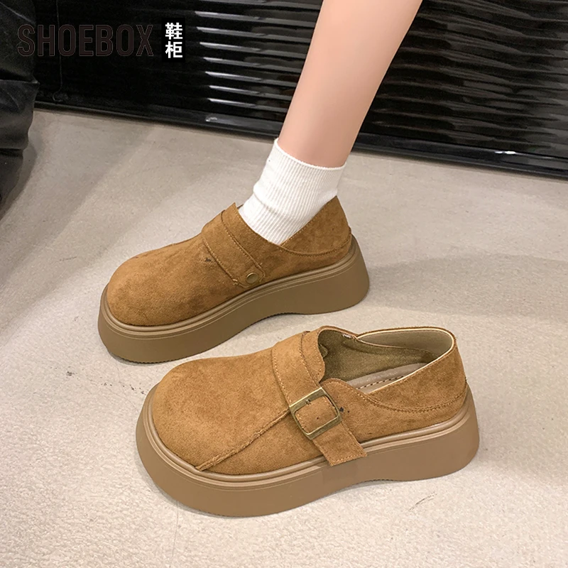 SHOEBOX鞋柜复古穆勒鞋女款2025春季新款百搭复古软底勃肯鞋女