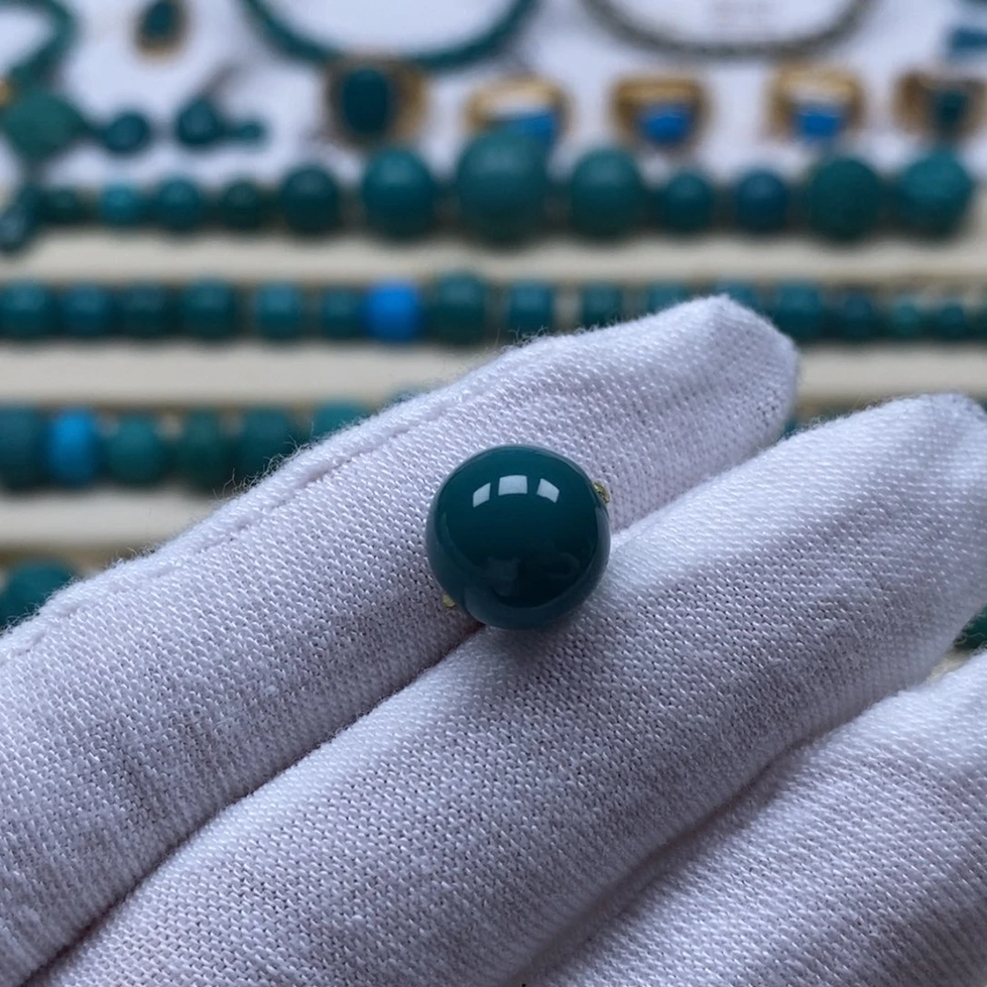 绿松石未镶嵌珠宝奇石圆珠10.3mm