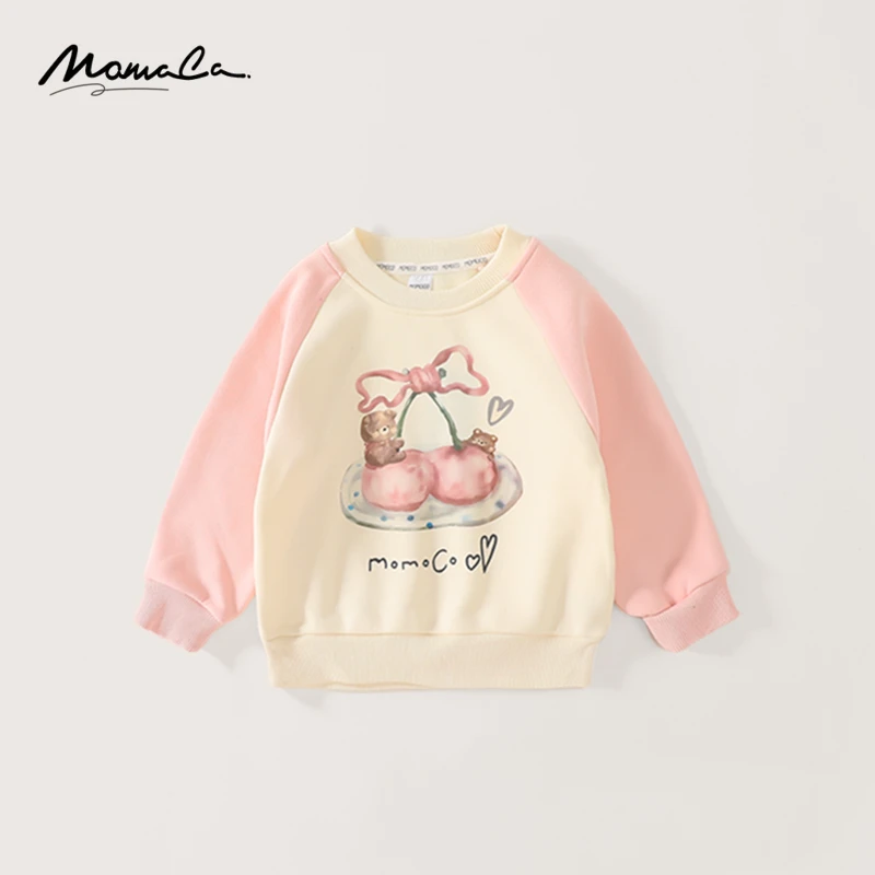 MOMOCO玛米玛卡冬季女童加绒甜美印花樱桃可爱卫衣75830232029