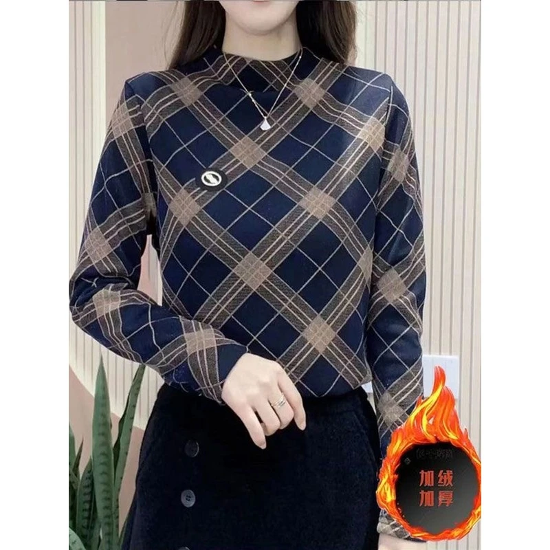 皮尔卡丹2025新款秋冬长袖打底小衫妈妈半高领中老年女装秋冬弹力