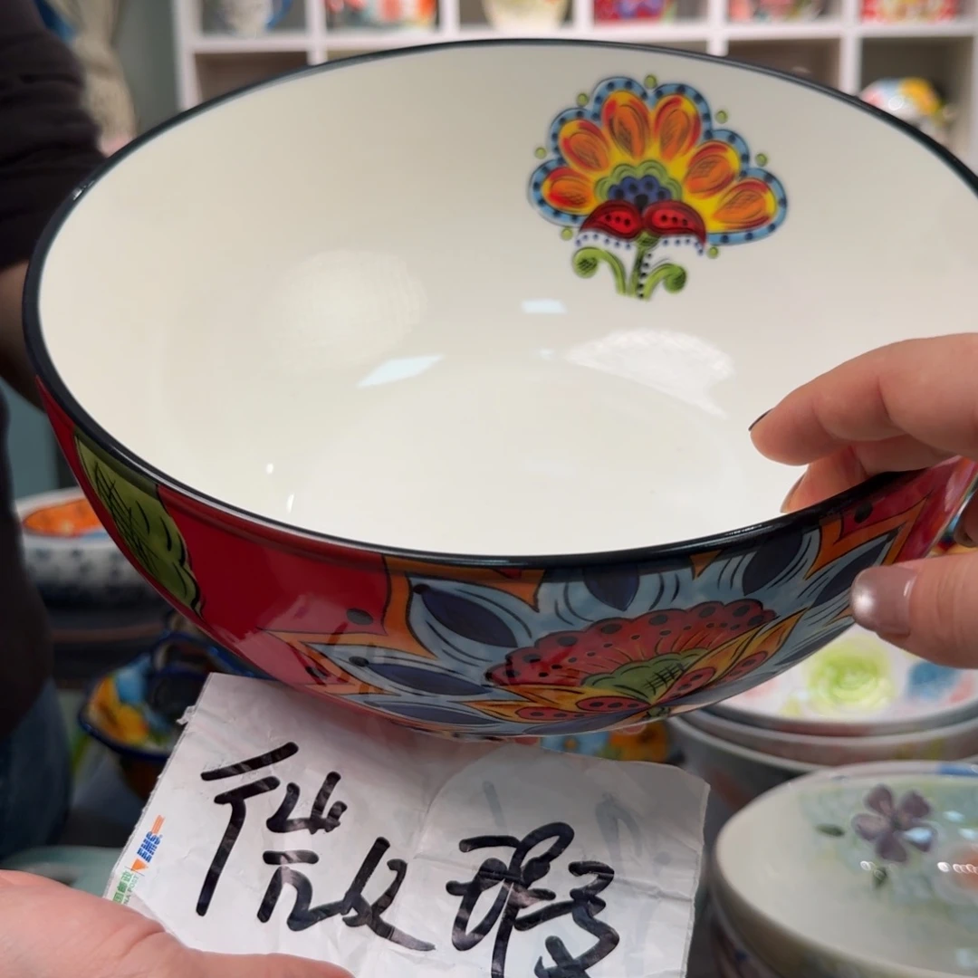 陶瓷微瑕10英寸如火如荼汤盆一只