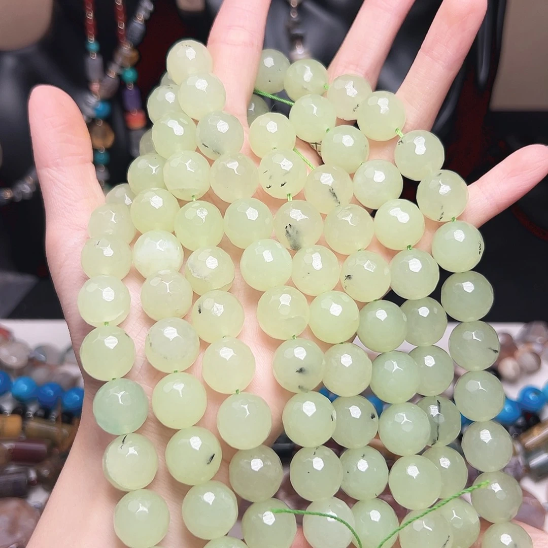 玛瑙/玉髓合金珠宝半成品x11。 13mm阳光玫瑰圆珠一条