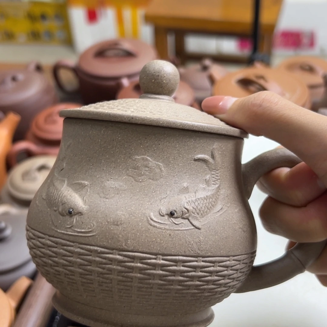 茶壶紫砂段泥盖杯300