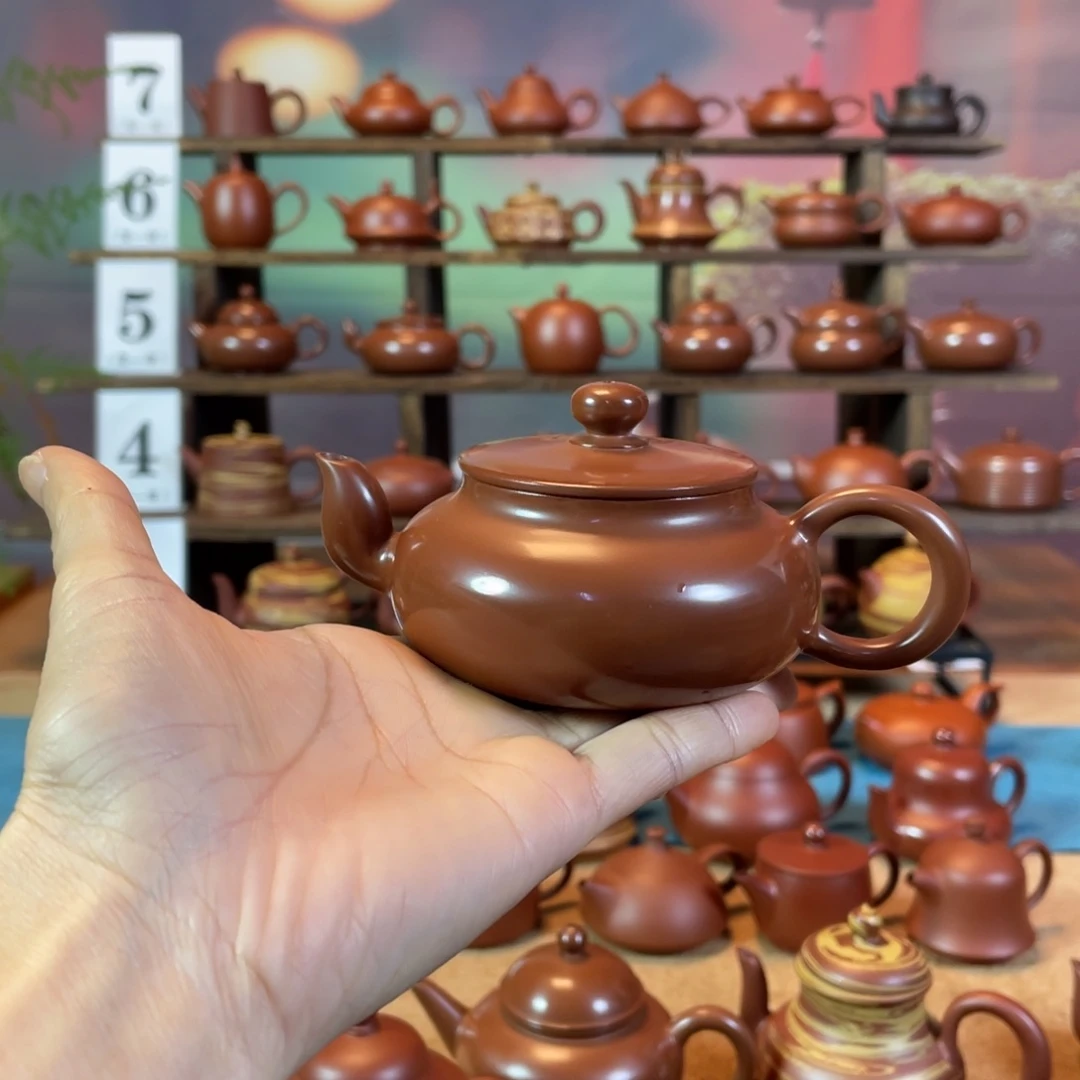 茶壶紫砂习***乐潮州手工手拉朱泥水磨君德壶