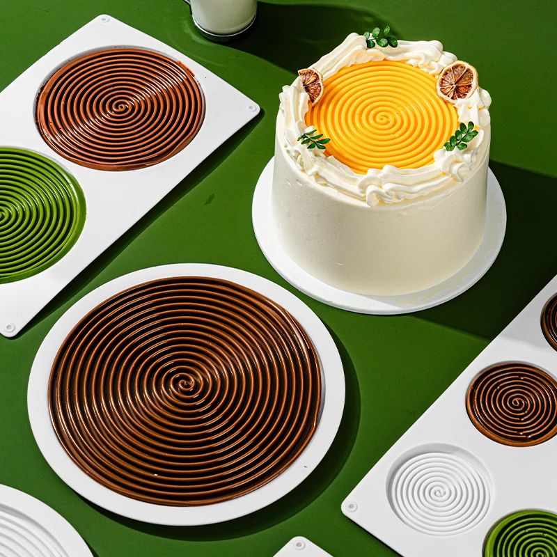 蚊香硅胶模具千层慕斯蛋糕盘1连6烘焙奶冻螺纹形8寸螺旋夹心通用