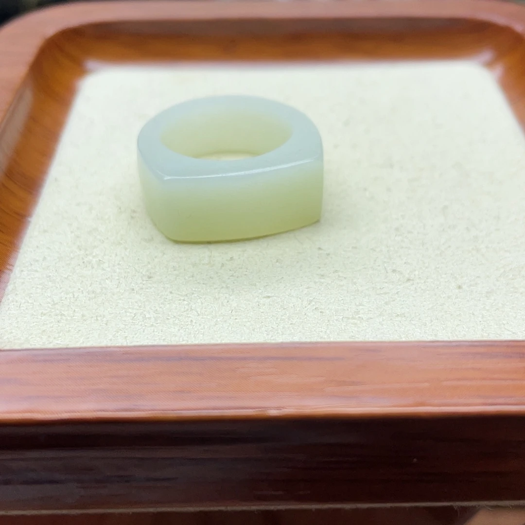 和田玉戒指未镶嵌迎*白玉马鞍18.5