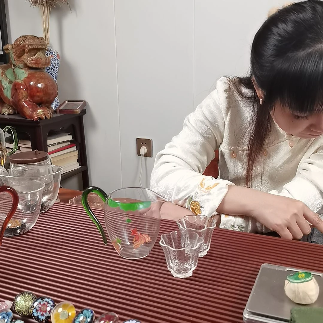 高硼硅玻璃手柄款国色天香公杯配两支小杯
