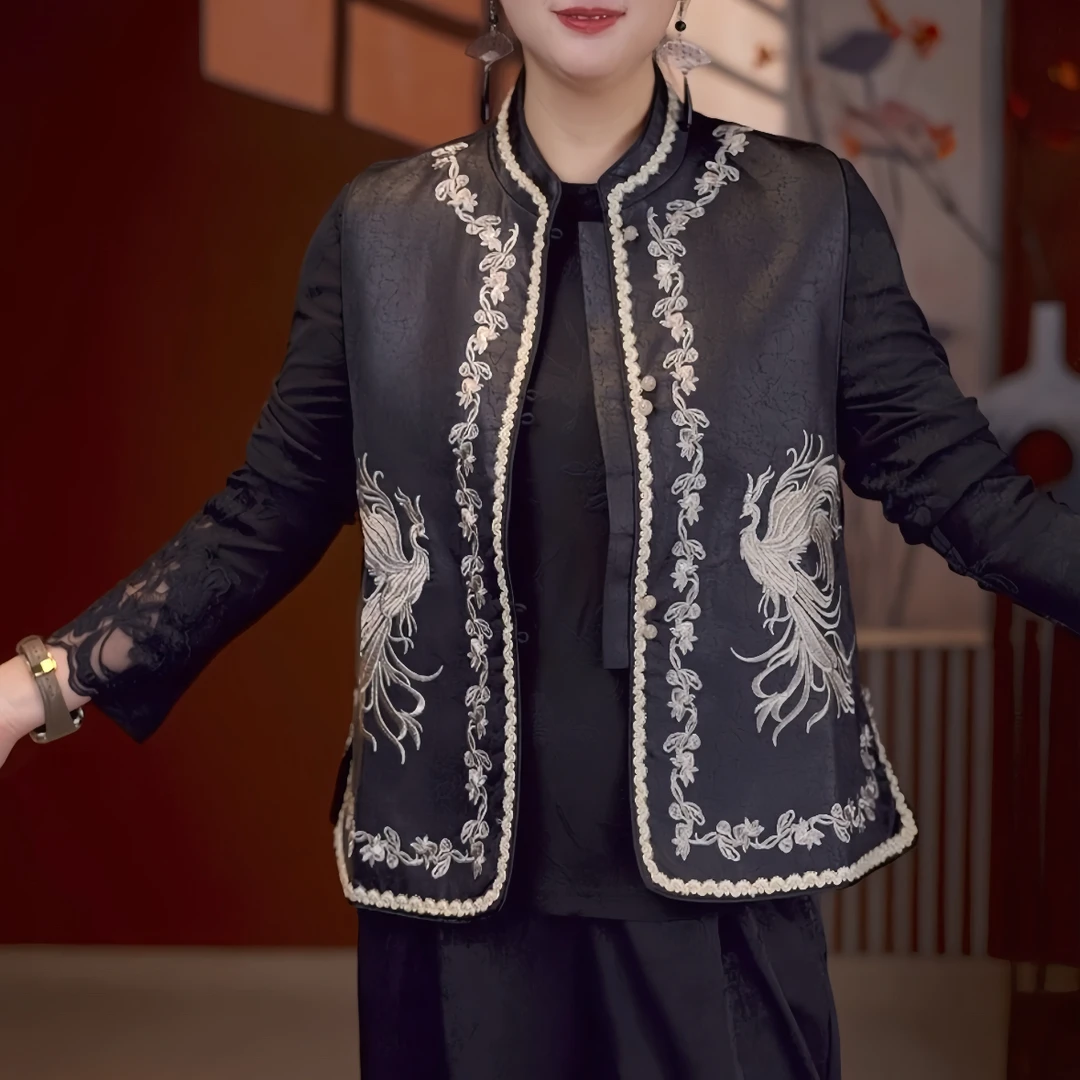 [凤仪]新中式秋季新款时尚重工刺绣国风马甲