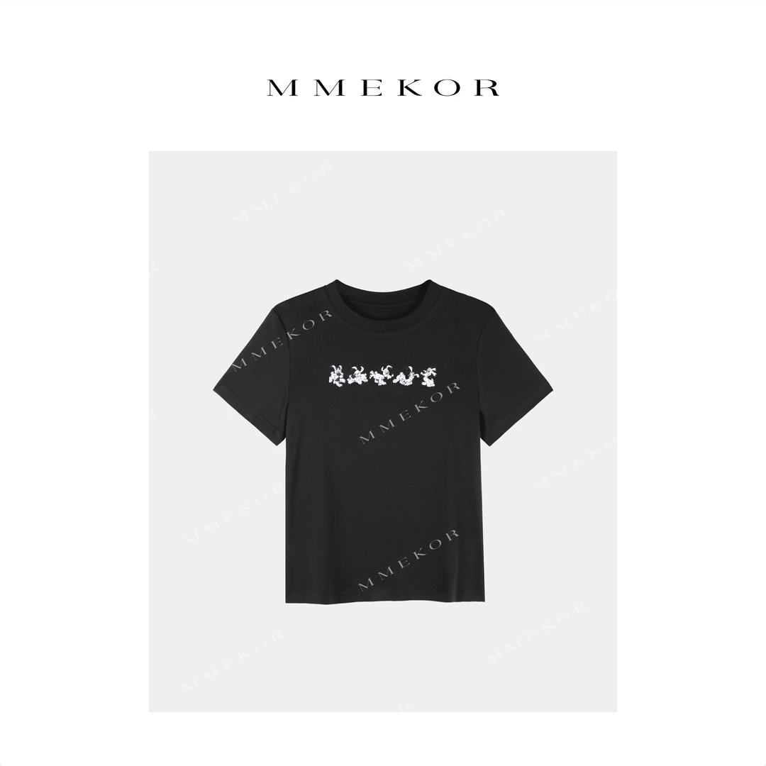 MMEKOR“顽皮狗”T恤 2025新款智性通勤百搭短袖 30308