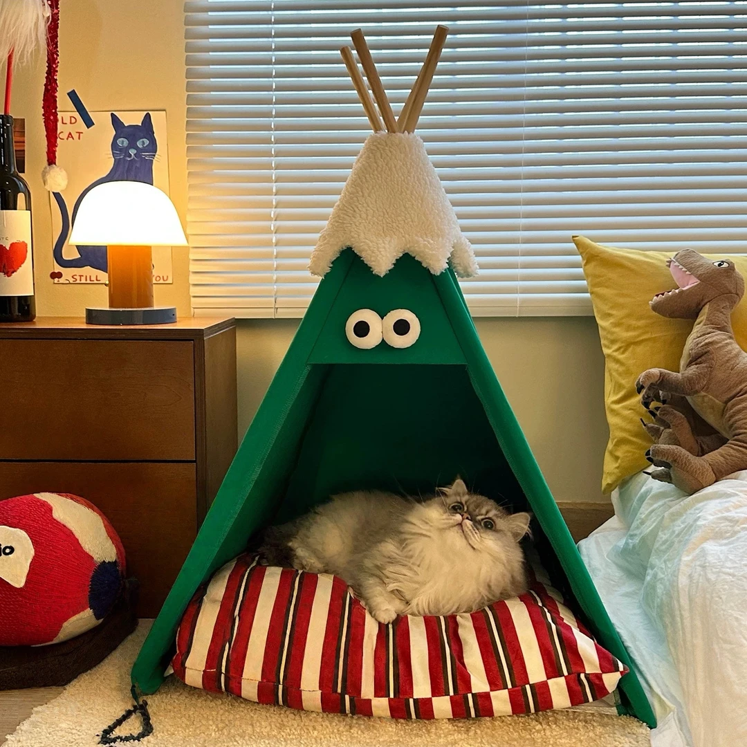 TOOCAT四季帐篷秋冬猫窝通用半封闭式可拆洗圣诞猫窝狗窝宠物用品
