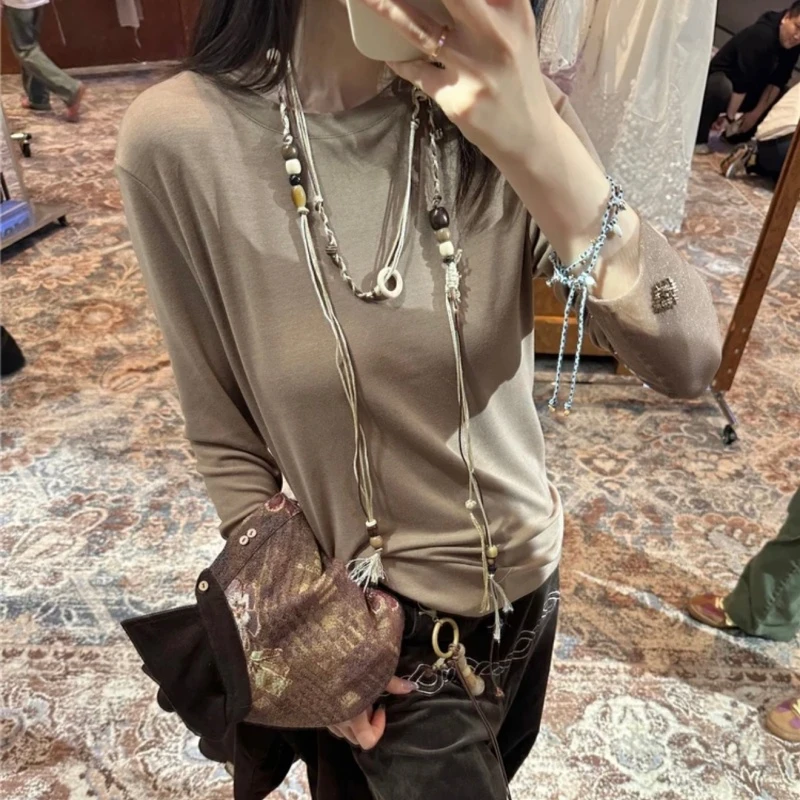 叁叁THREE'S集合店 ICEDUST袖口重工钉珠长袖T恤设计宽松圆领上衣