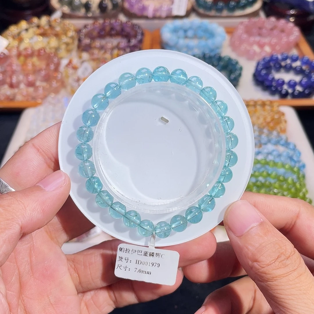 磷灰石未镶嵌手链帕拉伊巴蓝磷辉7mm