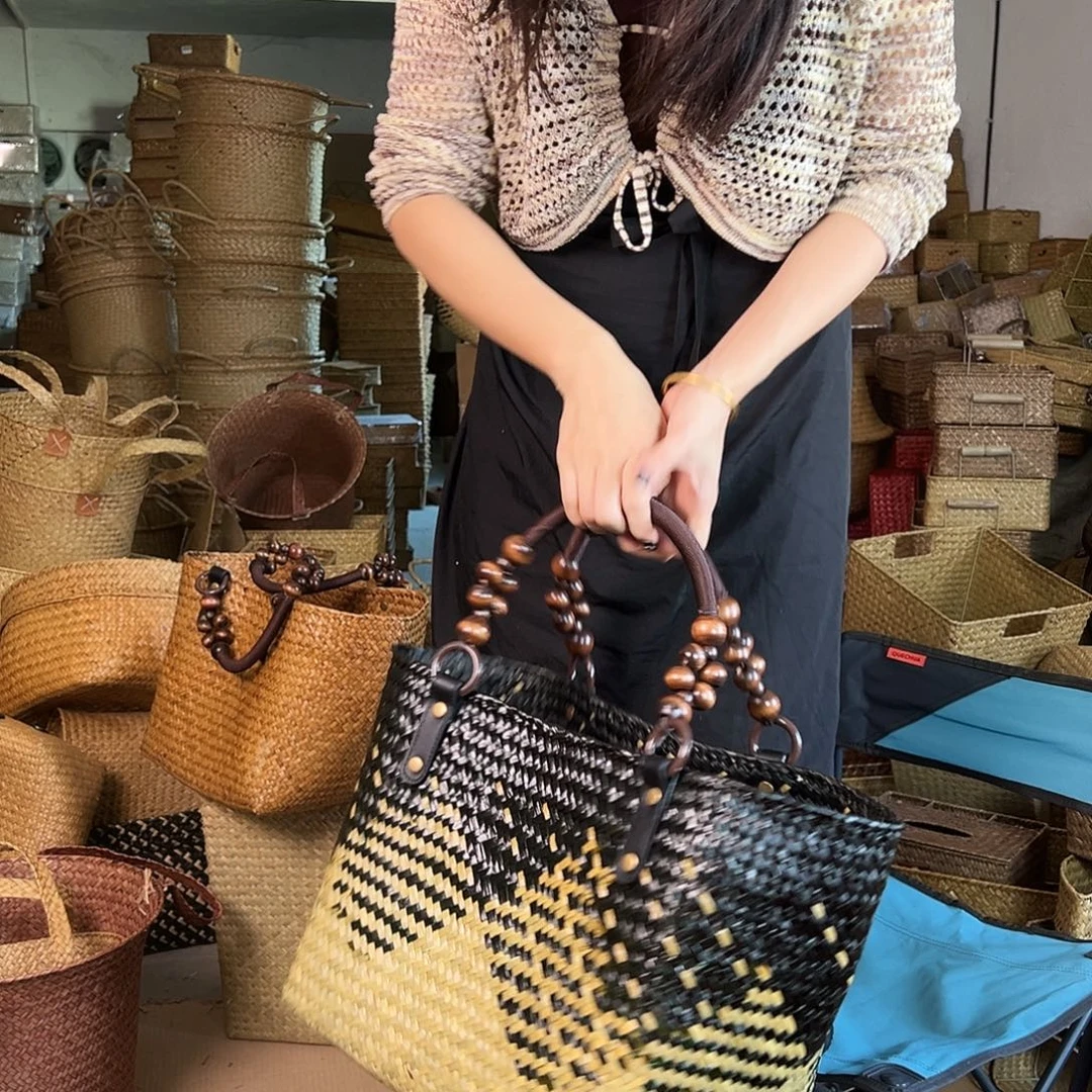 草编草编包/草编收纳盒带瑕疵