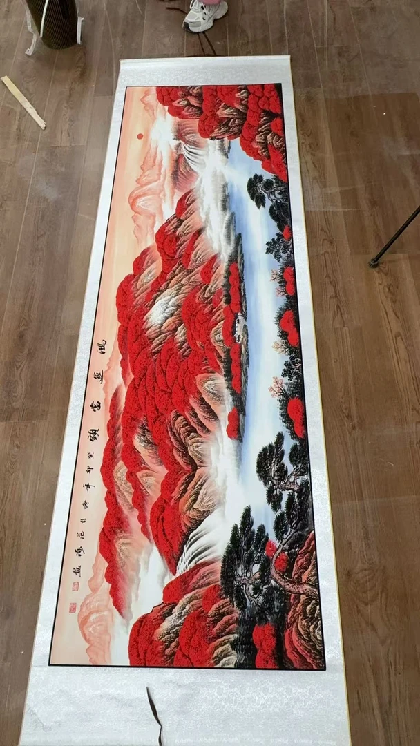 六尺横幅《鸿运当头范》装饰画，工艺挂画创意设计