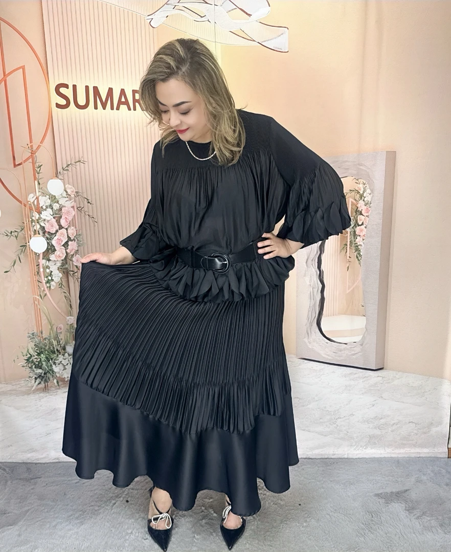 SUMARA2025原单底宽半身裙