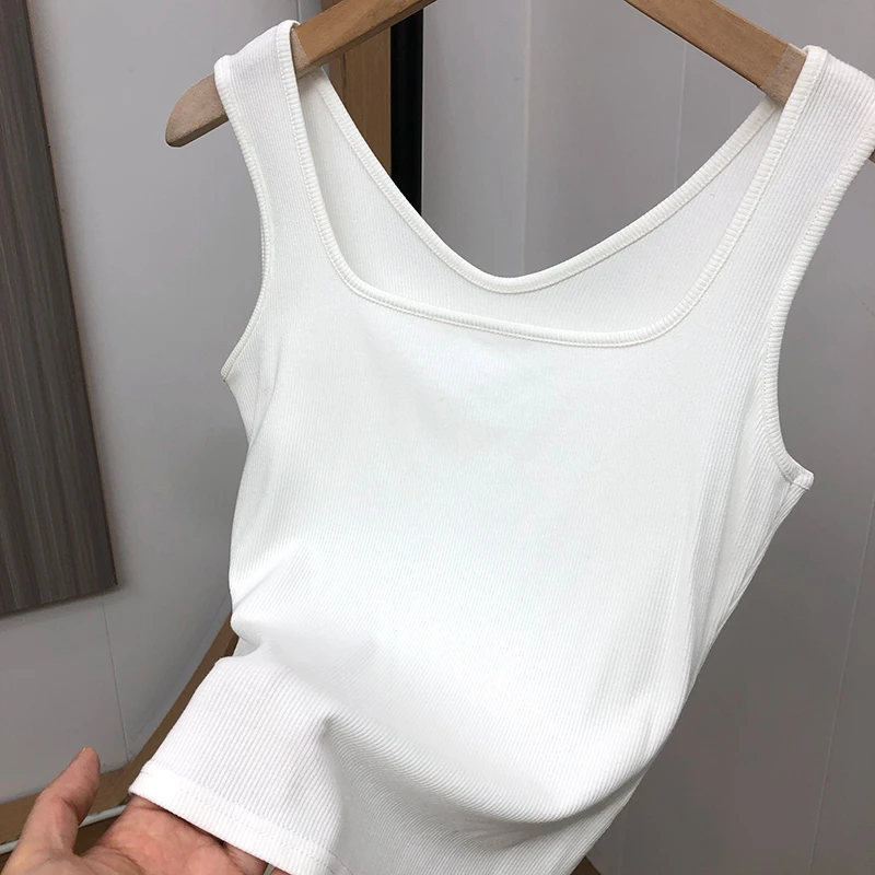 运动不限季节螺纹女夏季吊带背心白色女士美背针织