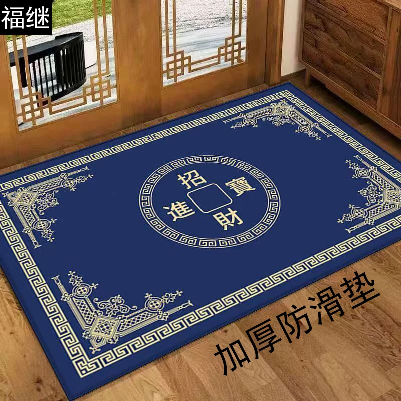新款蓝色入户门垫家用加厚硅藻泥吸水防滑脚垫玄关门走廊卫生间垫