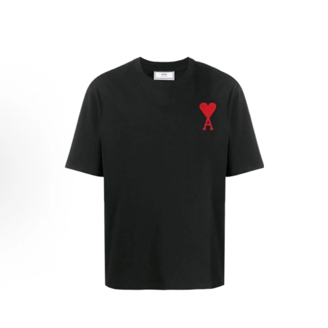 AMIPARIS SS22 爱心刺绣圆领套头短袖T恤 男女款