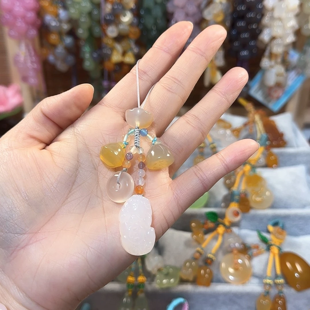 玛瑙/玉髓手机挂件未镶嵌