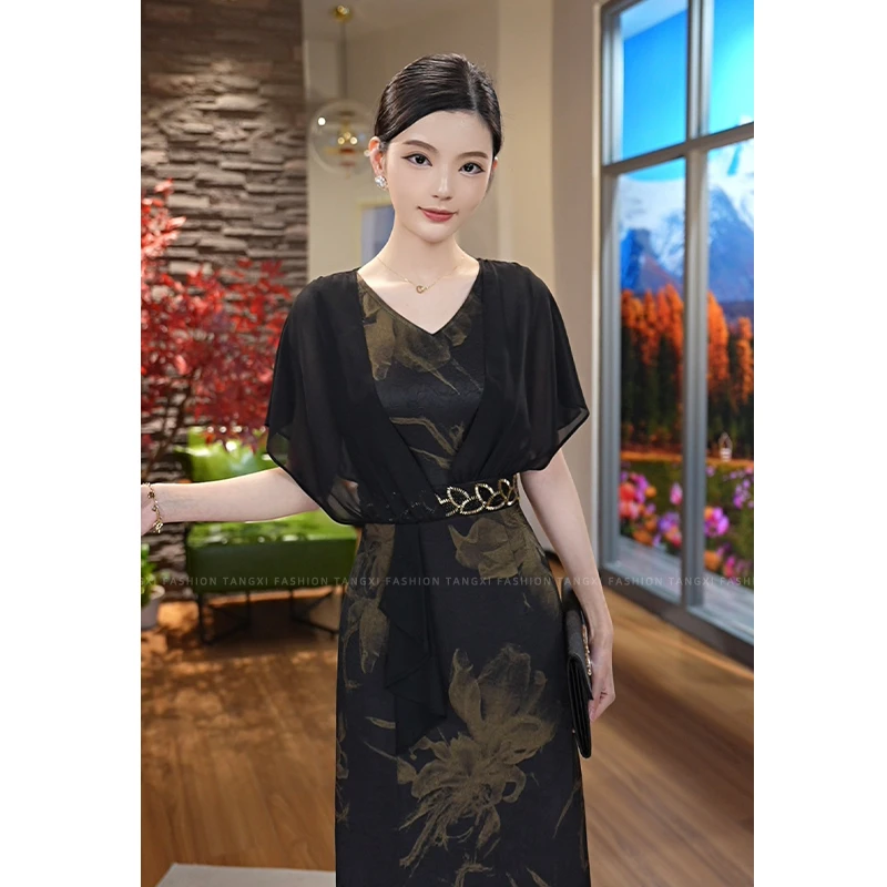 2025夏季新款【DD9004】轻奢百褶不规则设计感气质时尚连衣裙