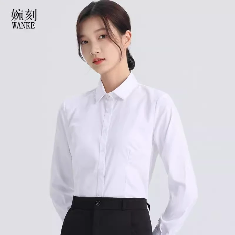 白衬衫新款长袖爆款衬衫女款职业正装衬衣气质工作服修身内搭上衣