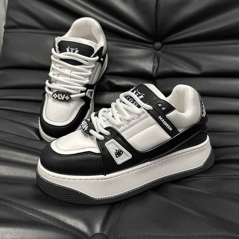 秋季新款潮流休闲小白鞋厚底增高老爹鞋男时尚百搭运动休闲鞋350