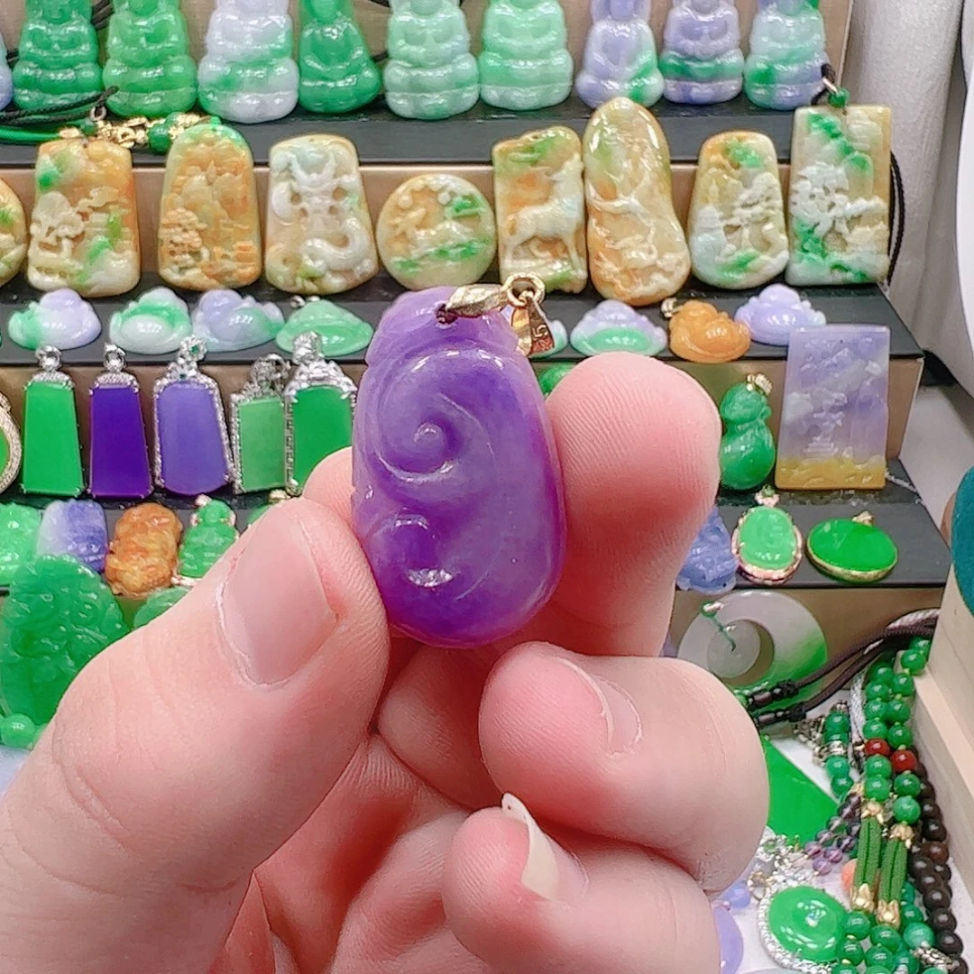 翡翠银S925镶嵌吊坠(赠链)
