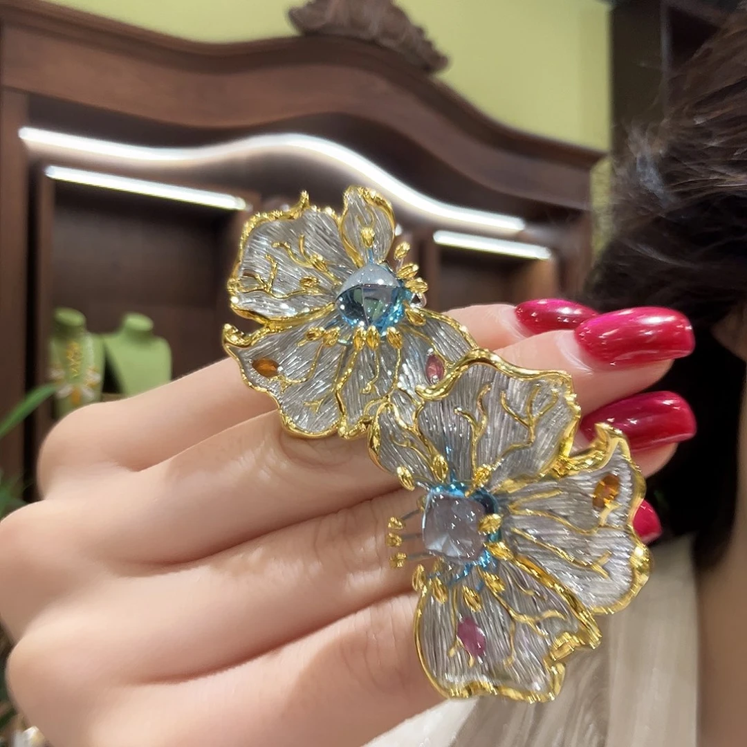 花卉拉丝重工耳针