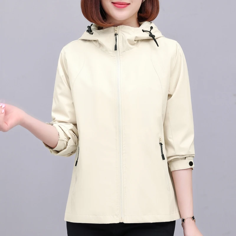 户外时尚冲锋衣女款2025春秋新款妈妈双面穿休闲夹克女士短外套