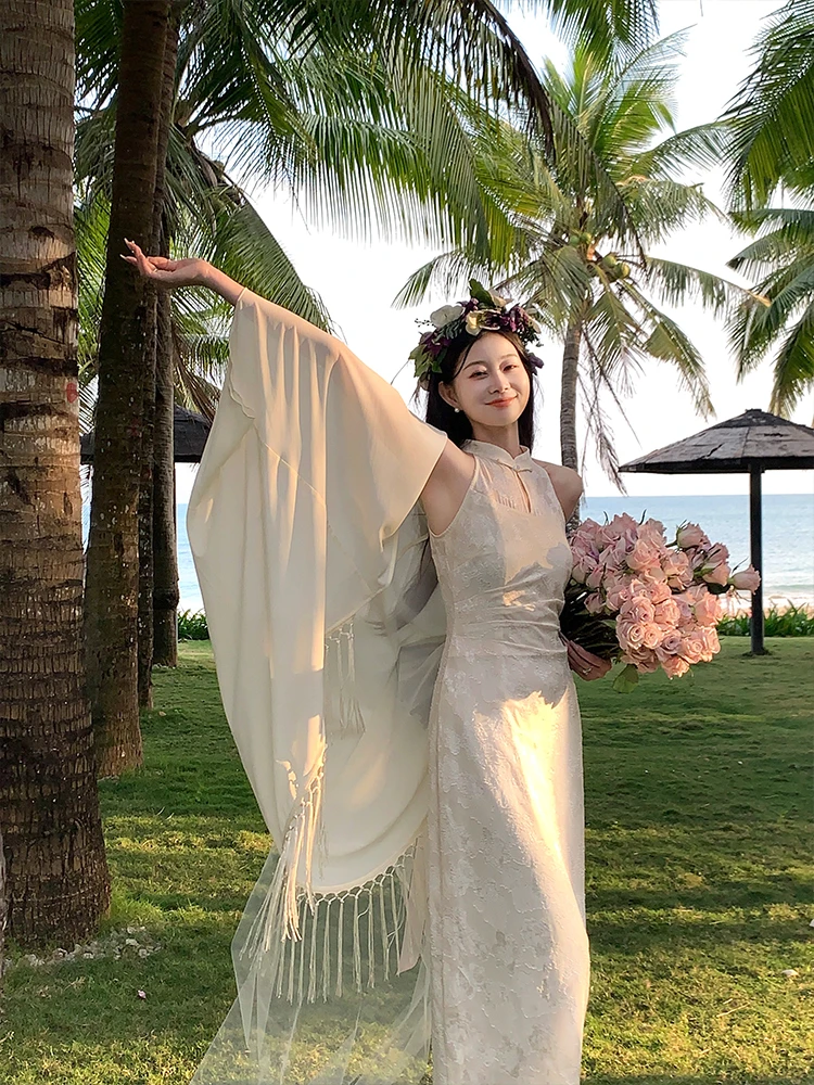 EIA一尧【I do 求婚裙】新中式国风清冷感改良旗袍长裙气质复古长裙