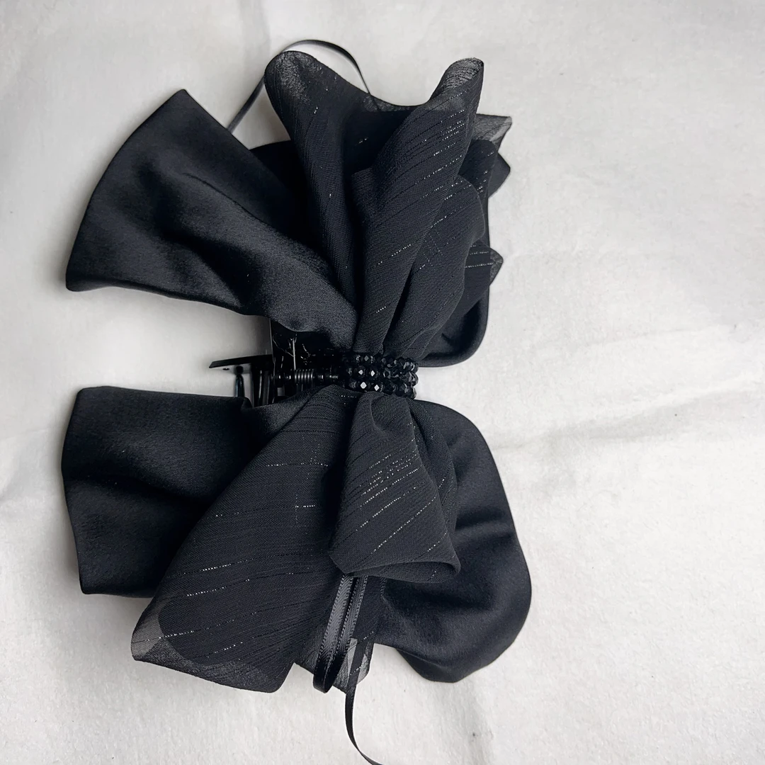 D536黑色多层马尾抓夹