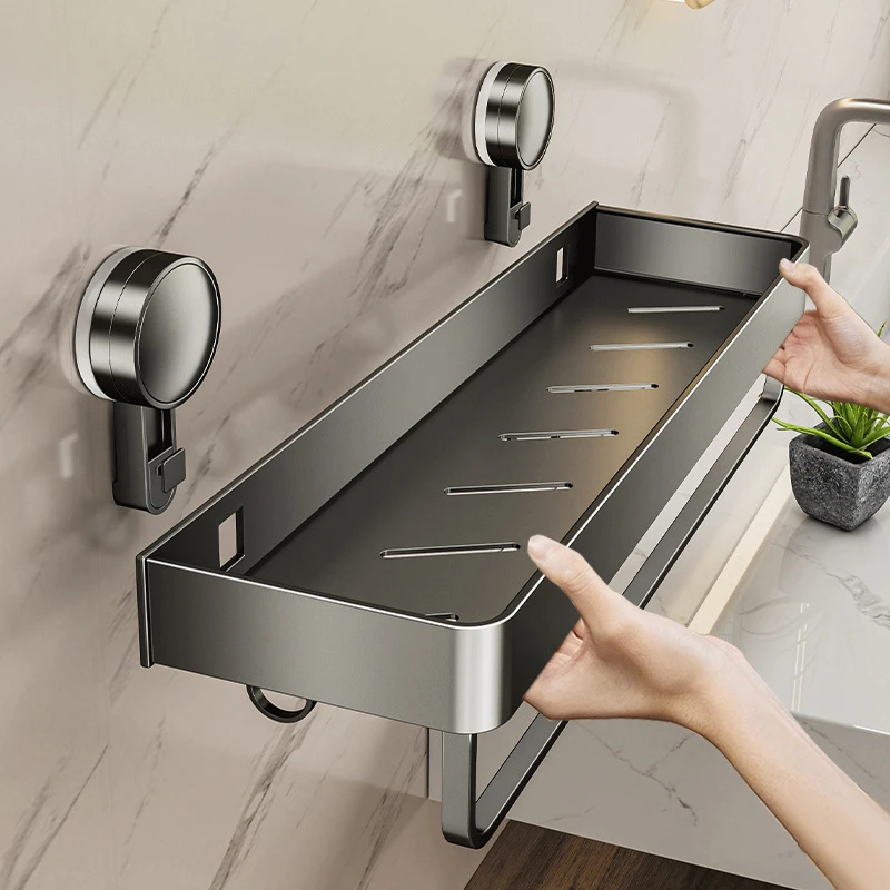 吸盘式置物架卫生间免打孔洗漱台壁挂墙上洗手间厕所浴室收纳架子