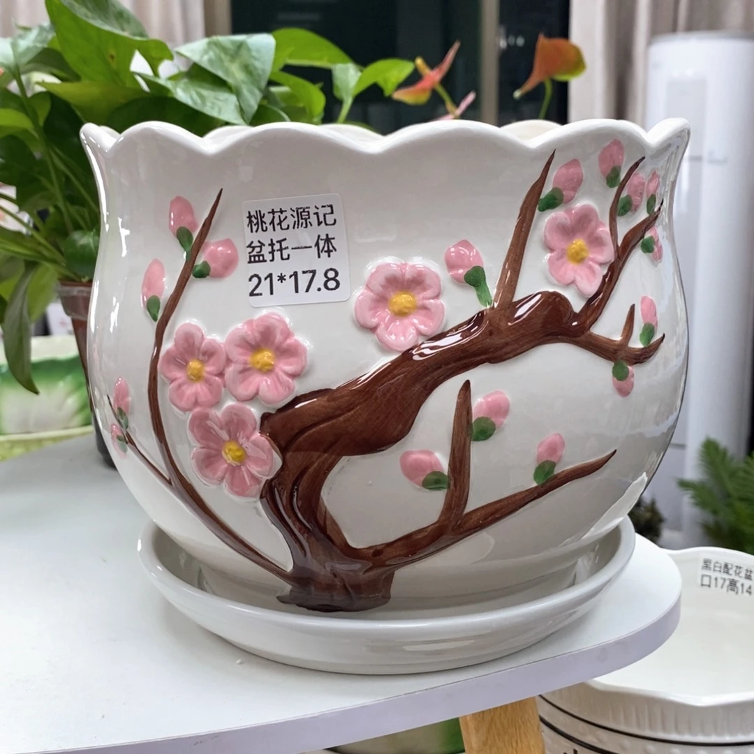 @陶瓷花盆@@特大桃花源记