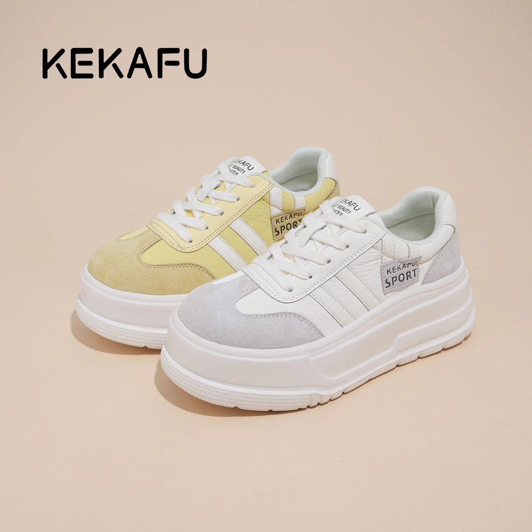 KEKAFU/珂卡芙【隐形增高6CM】柔软舒适时尚2025四季百搭小白鞋