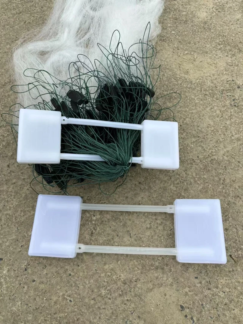 渔网锁板粘网丝网单层三层捕鱼网插板浮板收网工具