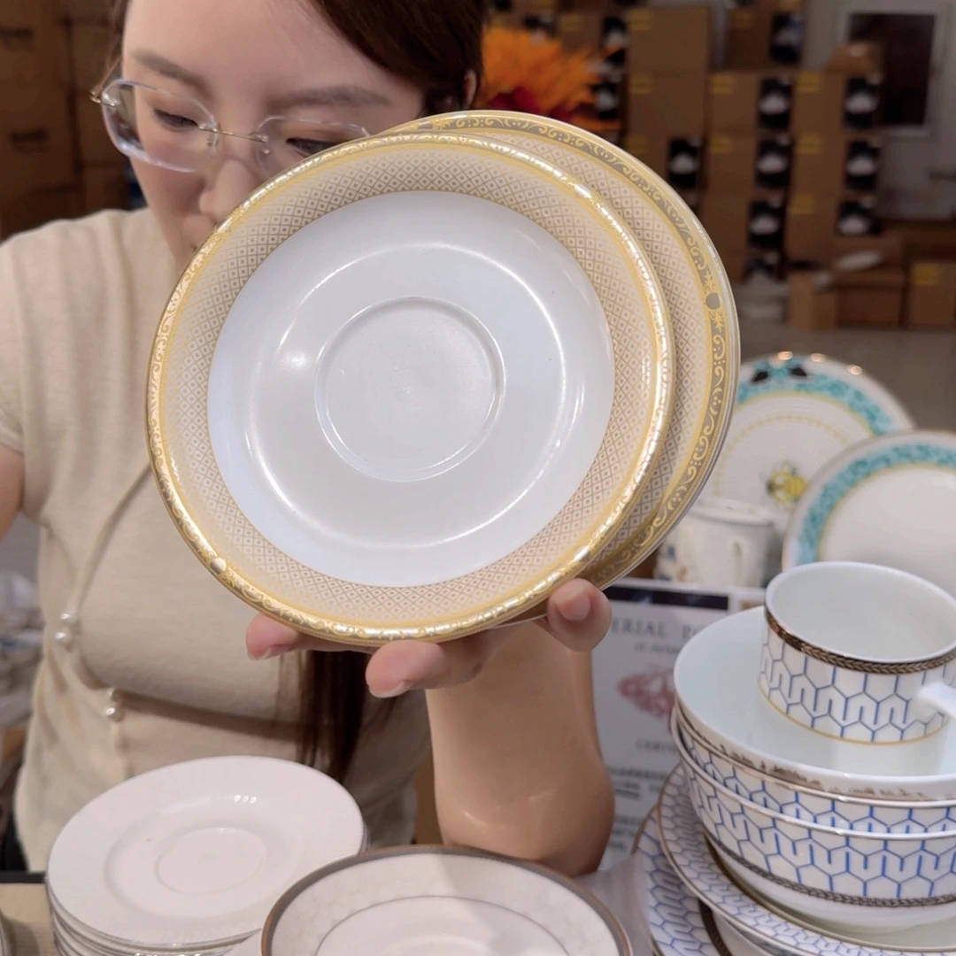 骨瓷骨瓷6英寸味碟15cm8个实用外贸骨瓷