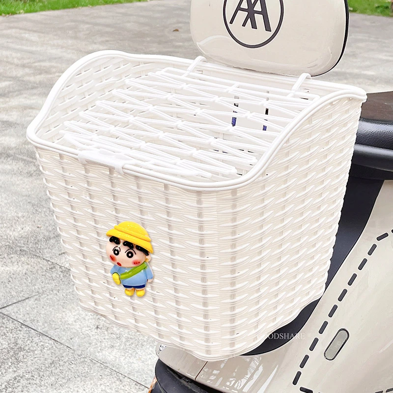 电动车后置车筐大容量储物筐可爱卡通蜡笔小新电瓶车后尾置物神器