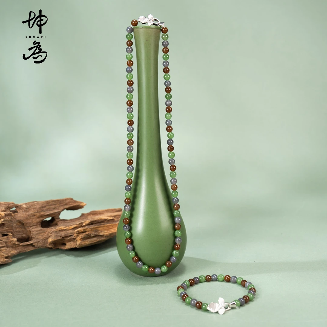 坤为 ·紫鸢 ·和田玉项链·5.5-6mm