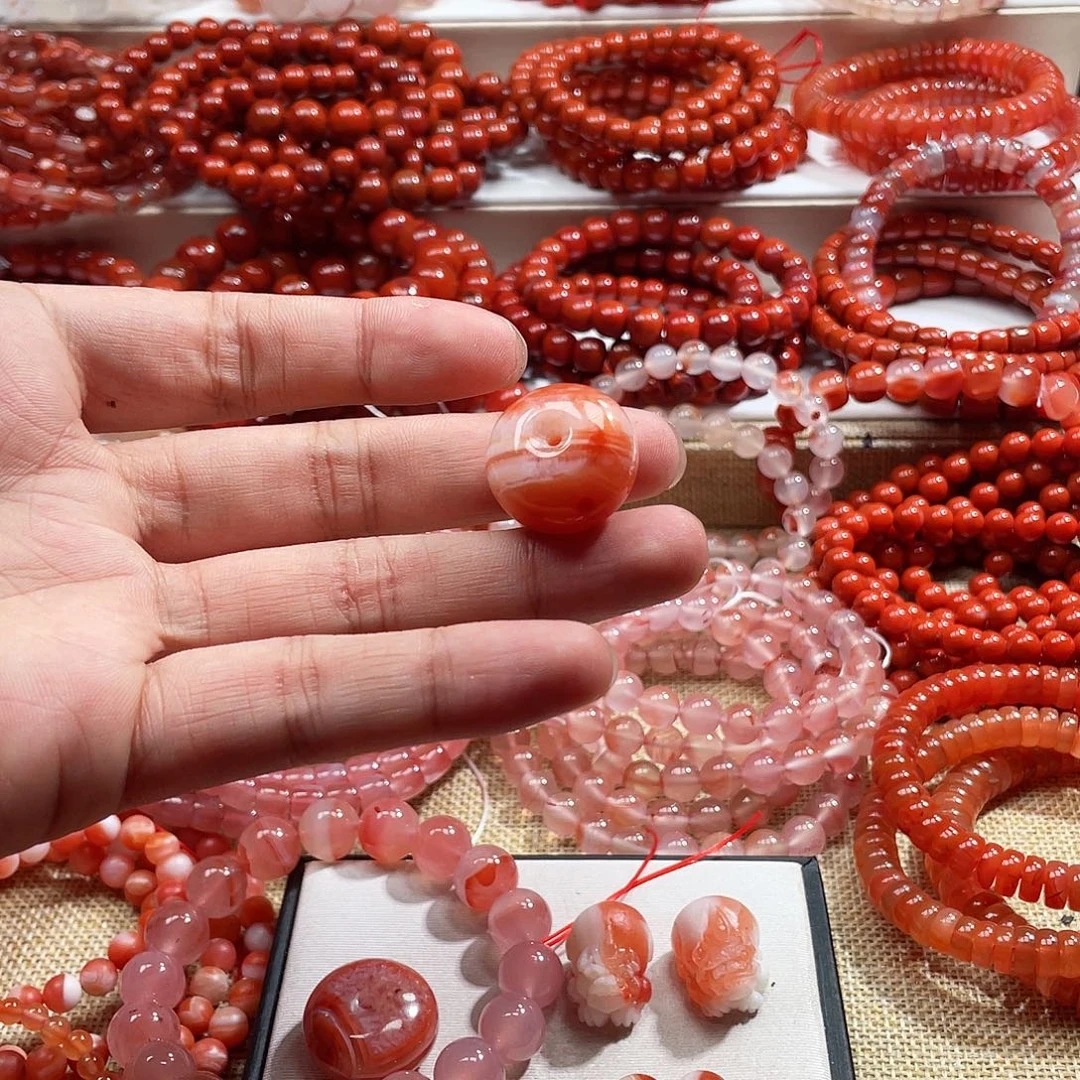 南红玛瑙未镶嵌手链