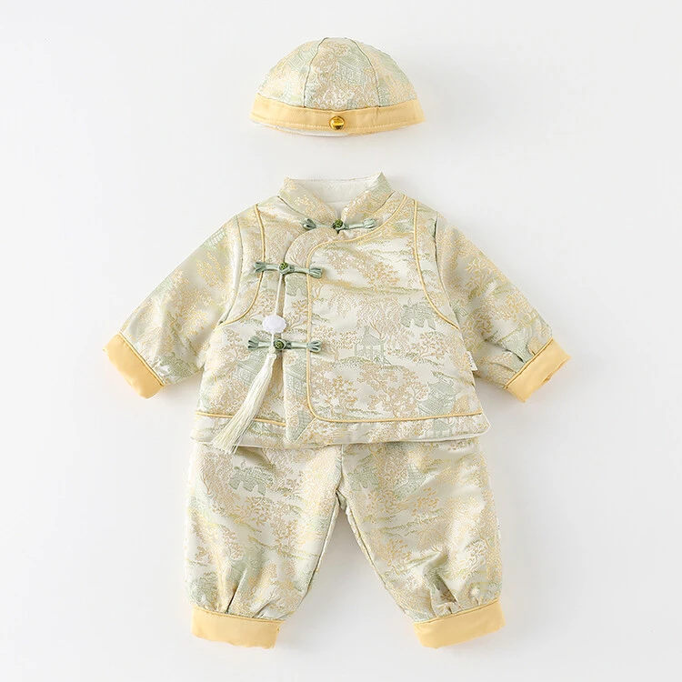 婴儿抓周唐装新中式套装满月百天礼服婴幼儿衣服周岁礼服宝宝衣服