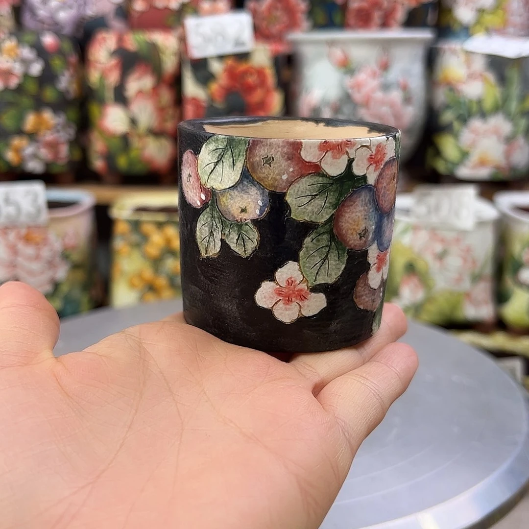 景德镇陶瓷花盆口6高6