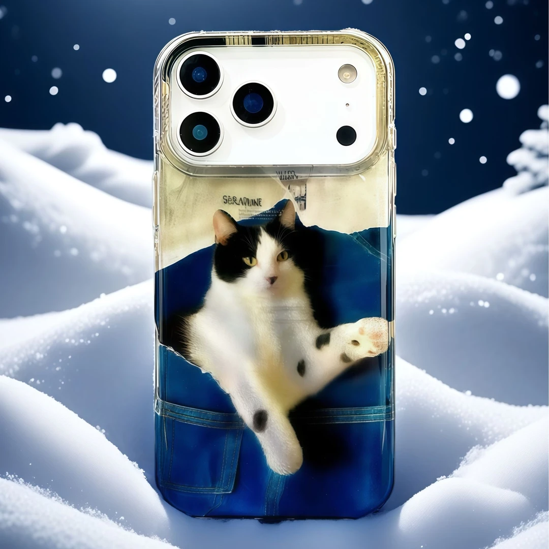 原创设计猫咪适用苹果iphone14/15/16/17PROMAX手机壳高级感小众