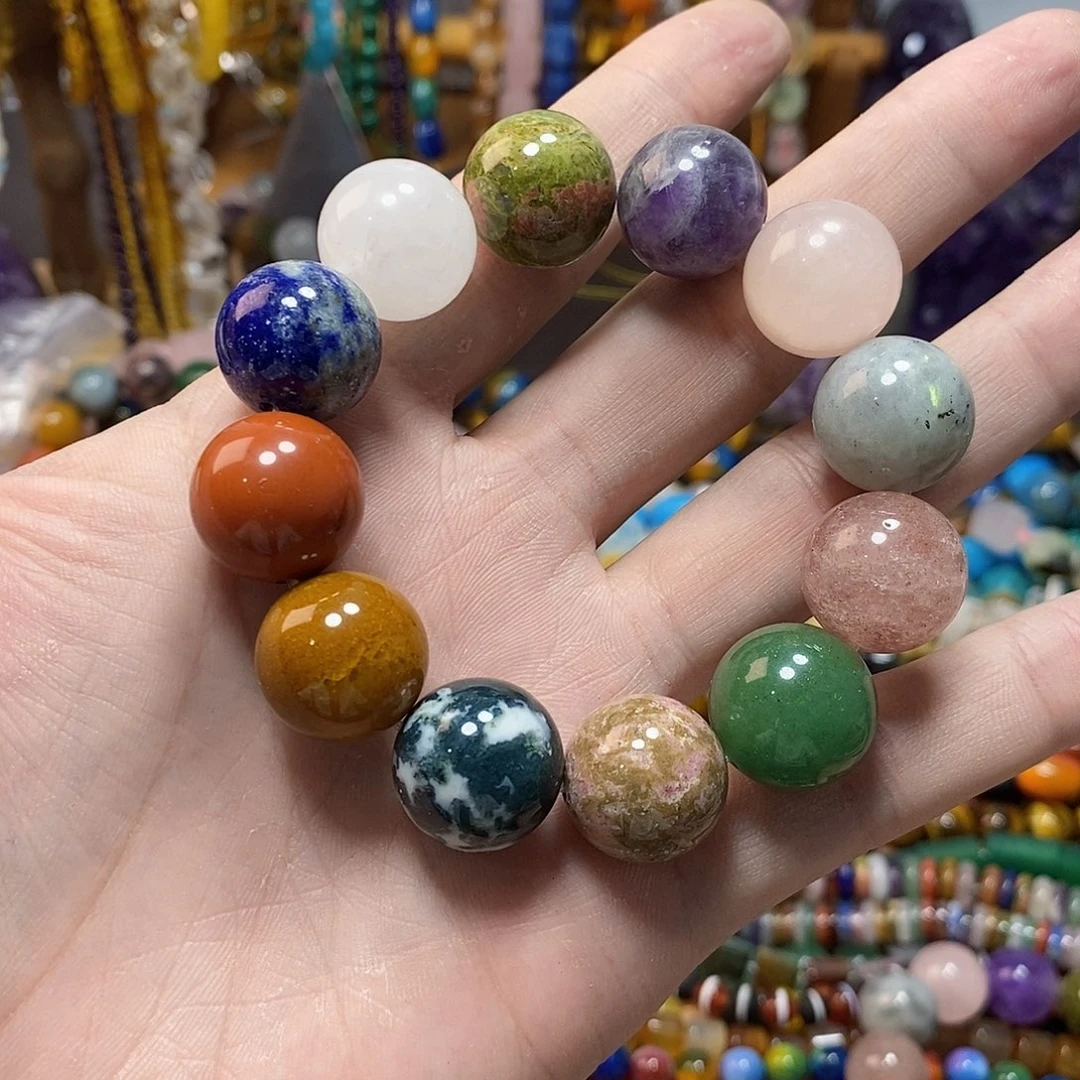 石英质玉未镶嵌，水晶多宝18mm，