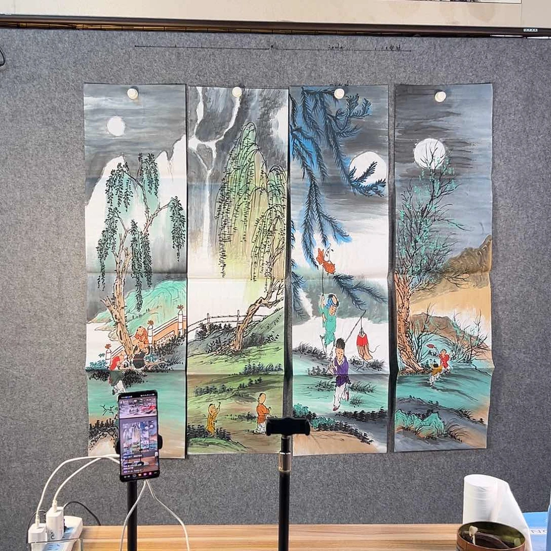 国画948 花鸟在此鸣叫时还要一