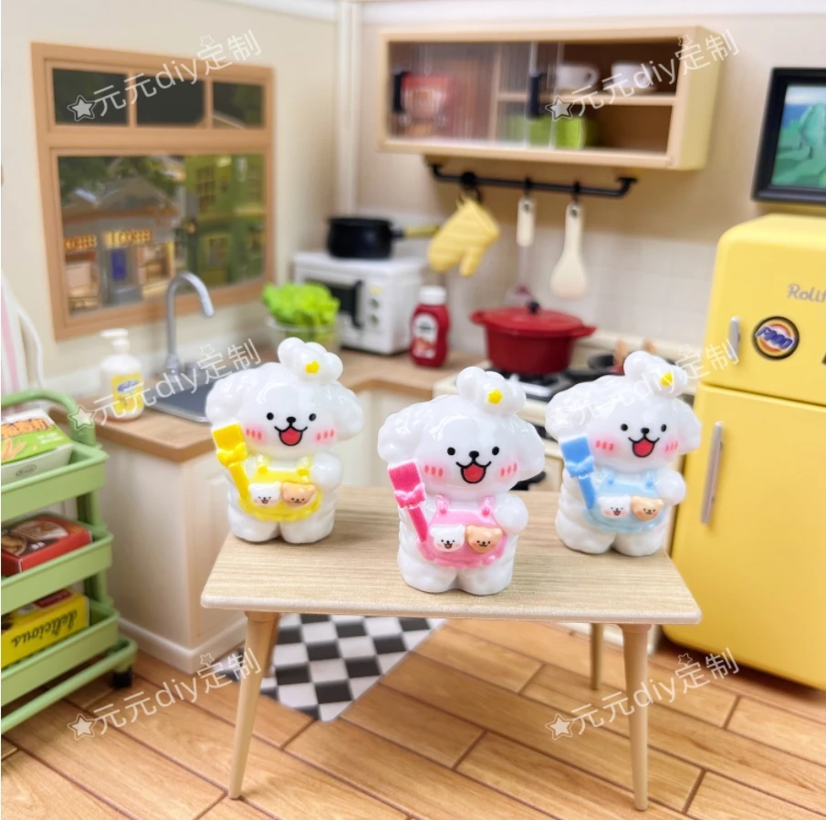 线条小狗厨师树脂diy