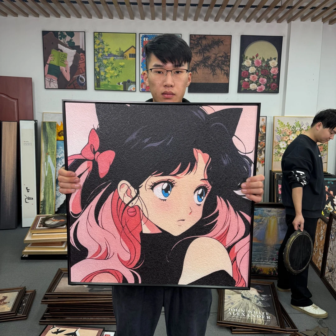 现代女生美少女客厅卧室装饰画沙发背景墙挂画6060